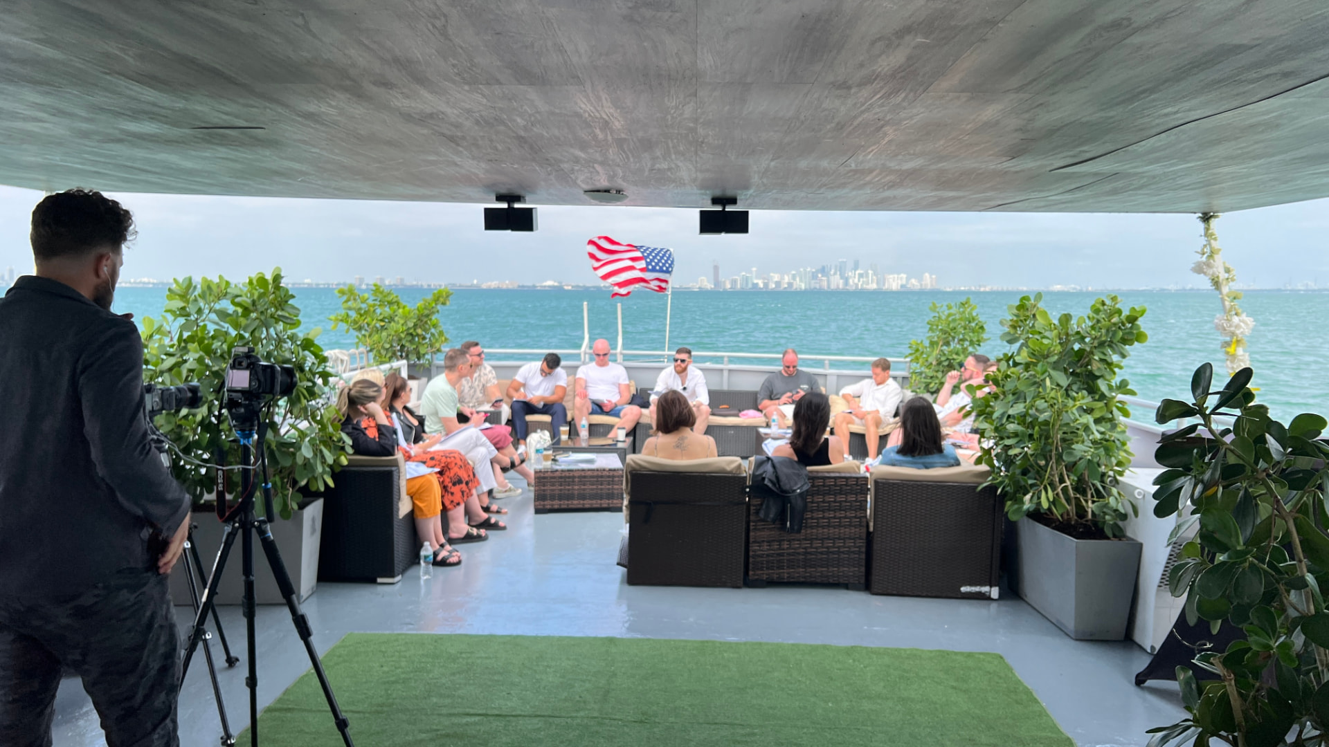 Aft deck with Miami skyline views