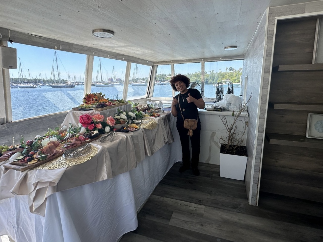 Catering spread on the main deck
