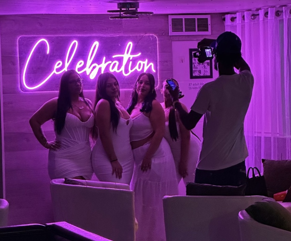 Celebration neon sign lounge